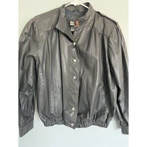 Westport JH Collectibles 100% Leather Women's Jacket Grey Size 8 Vintage
